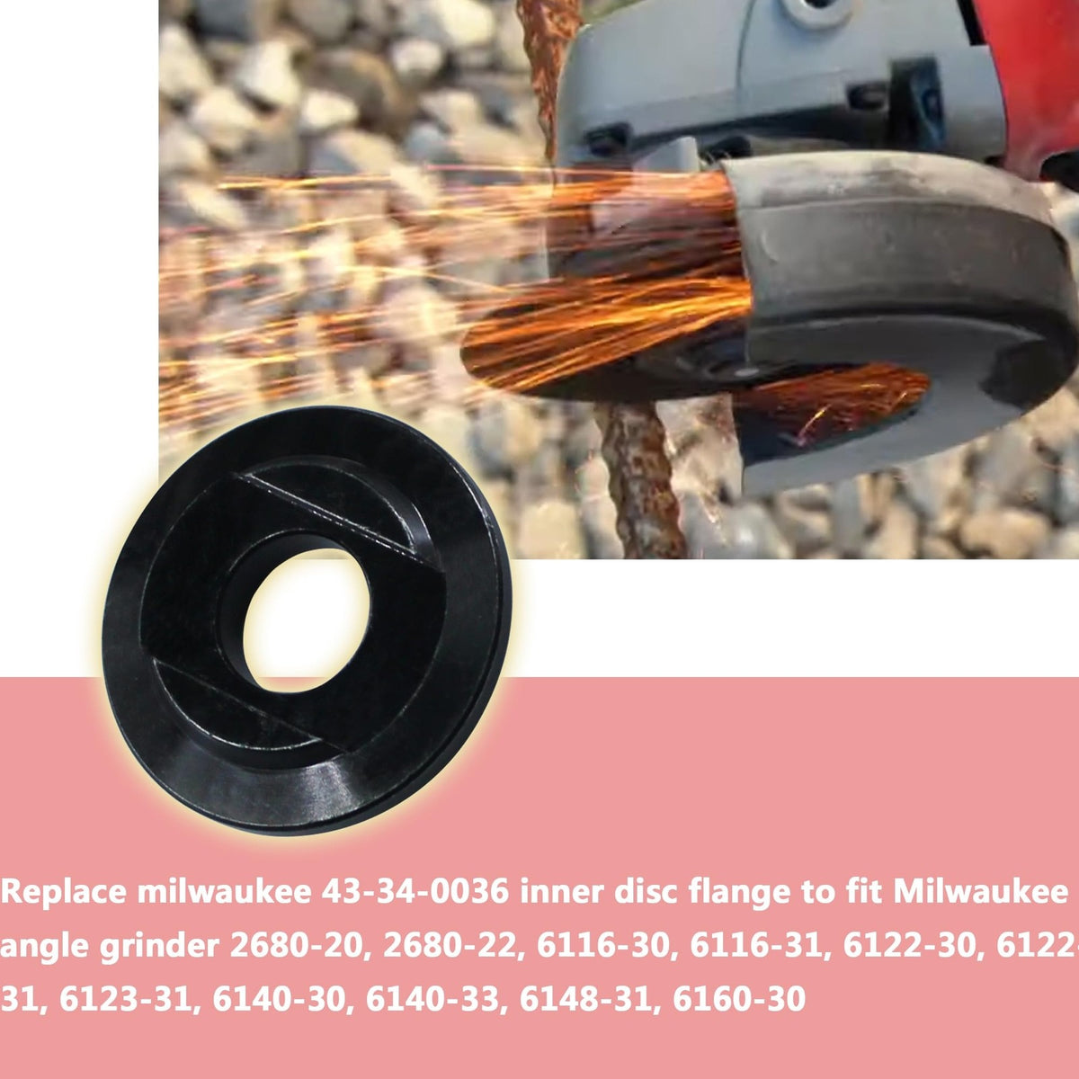 2 Pieces Inner Disk Flange 43-34-0036 for Milwaukee Angle Grinder - KUDUPARTS