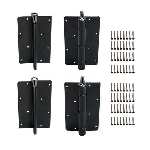 4 Pieces 5-3/4" Self-Closing Aluminum Gate Hing for Metal Vinyl Iron and Wood Fences - KUDUPARTS