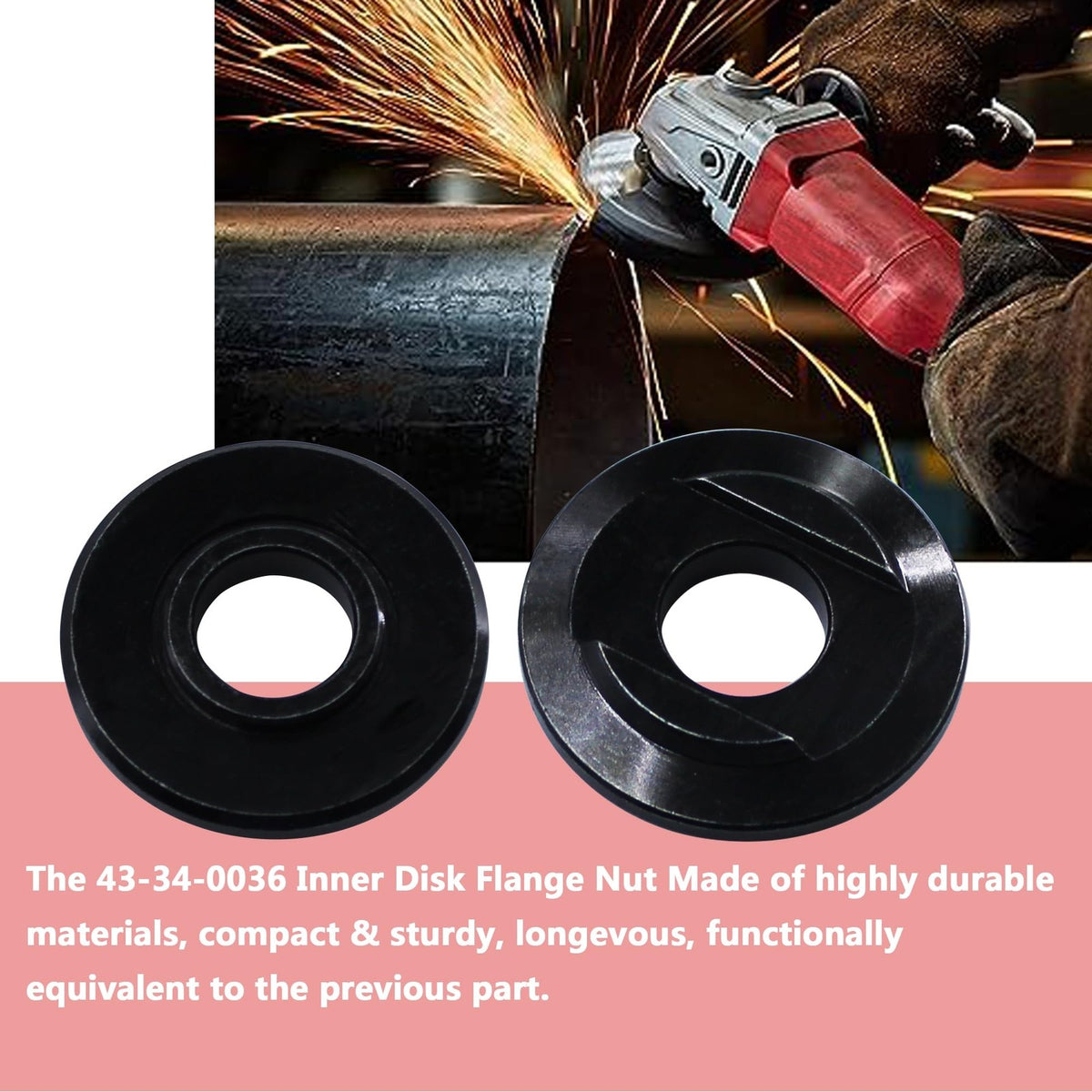 2 Pieces Inner Disk Flange 43-34-0036 for Milwaukee Angle Grinder - KUDUPARTS