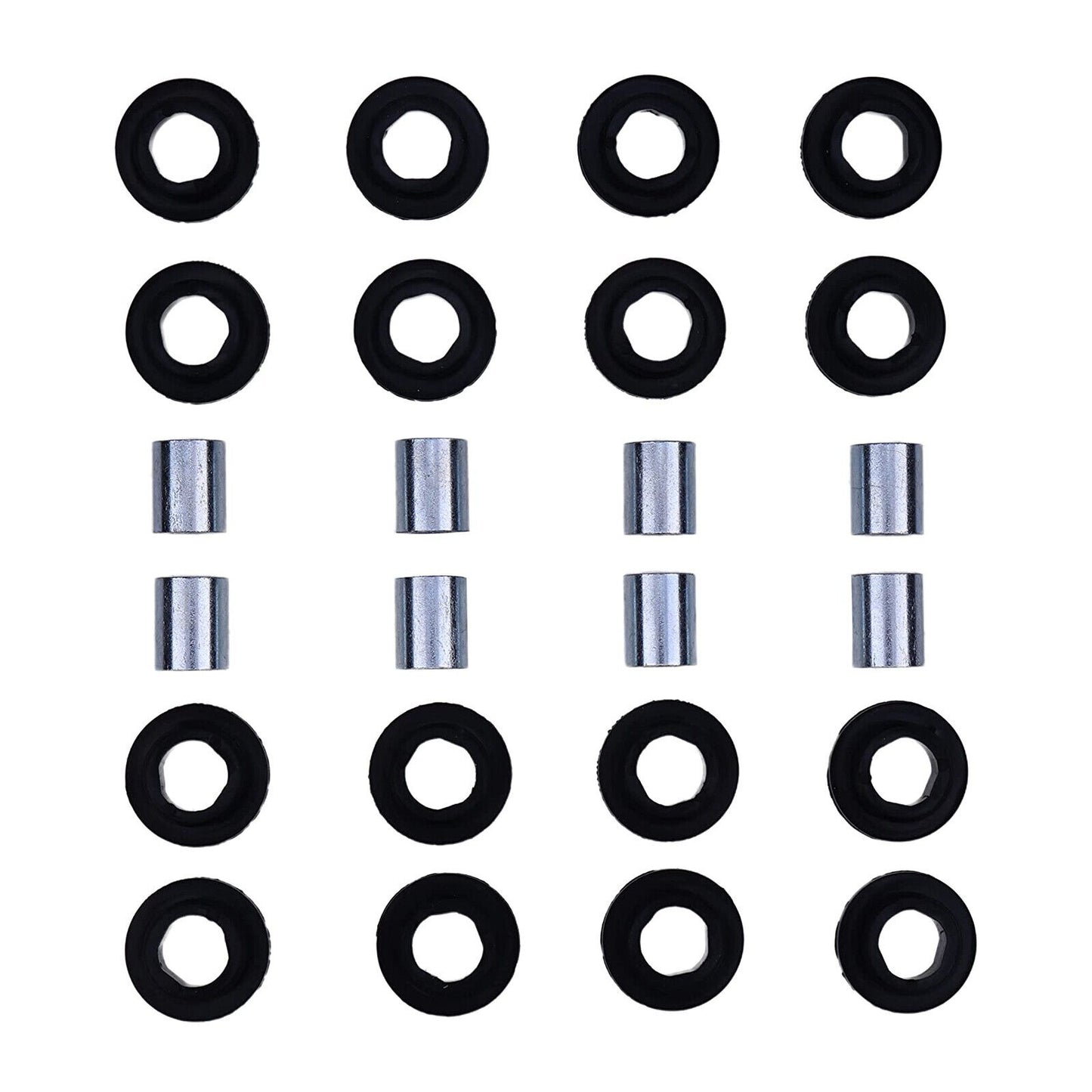Juego de 8 bujes de amortiguador (superior, inferior, delantero y trasero, 21-0001) para Arctic Cat 250, 300, 375, 400, 454, 500 y 650