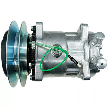 Compresor de aire acondicionado SD7H15 FF200866 para John Deere 2054, 2554, 2154D, 2454D, 2954D y 3754D, Hitachi ZAXIS210F-3, ZAXIS240F-3, ZAXIS290F-3, ZAXIS370F-3, ZAXIS200F y ZAXIS250F