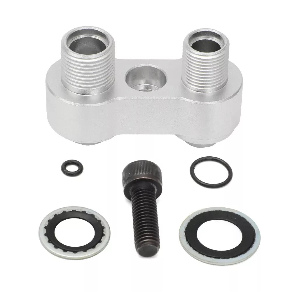 AC Compressor Billet Straight Adapter Fitting CNC Aluminum Rebuild for LS GM R4 - KUDUPARTS