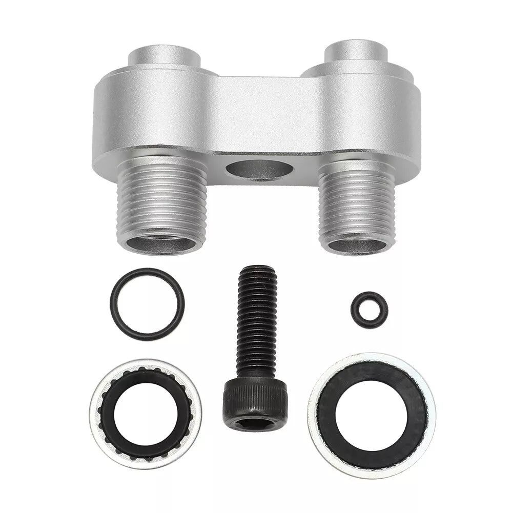 AC Compressor Billet Straight Adapter Fitting CNC Aluminum Rebuild for LS GM R4 - KUDUPARTS