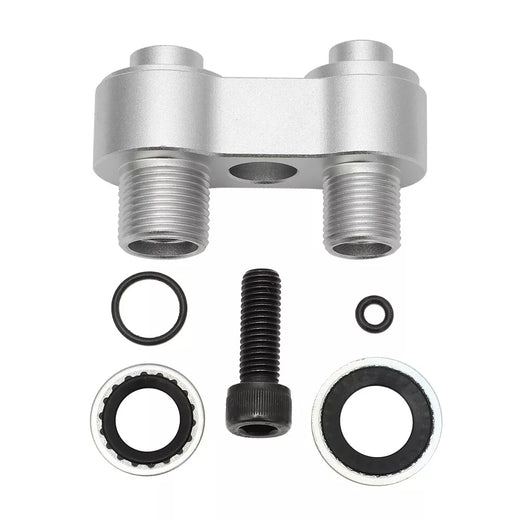 AC Compressor Billet Straight Adapter Fitting CNC Aluminum Rebuild for LS GM R4 - KUDUPARTS