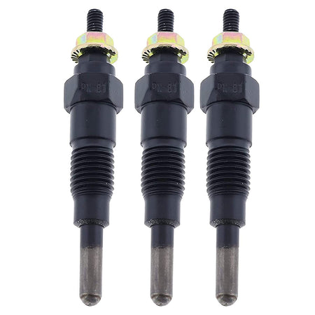 3X Glow Plug M87919 AT110814 6101-8321-00 for John Deere 6X4 4X2 330 332 430 455 655 755 855 F915 F925 F935 X495 X595 3375 Yanmar 3TN66C 3TN66UJ 3TNA72UJ 3TNA72UJ3 3TNA72UK 3TNE74 Engine - KUDUPARTS