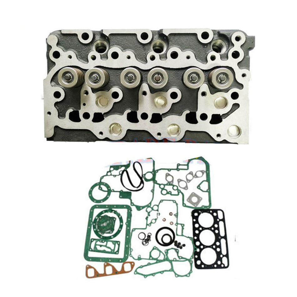 New D1503 Complete Cylinder Head + Full Gasket for Bobcat 753 763 773 CASE 1838 Scat - KUDUPARTS