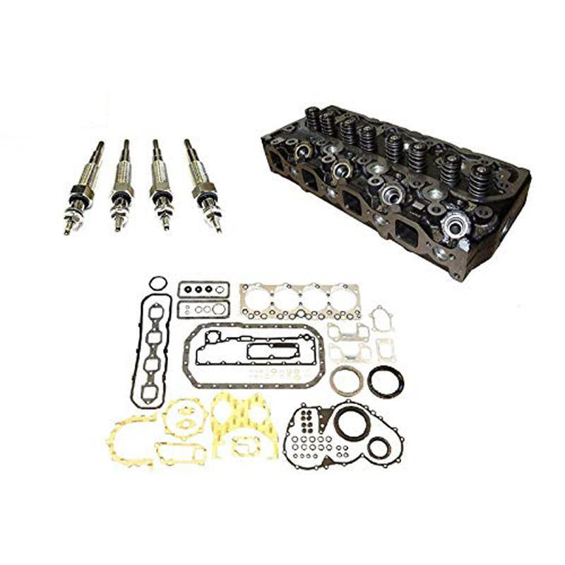 Overhaul Gasket + Cylinder Head w valves + Glow Plugs For Isuzu NPR 3.9L 4BD2 Diesel 5-87812-348-3, 8-97028-369-0 - KUDUPARTS