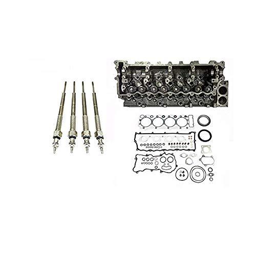 Cylinder Head W/Valves + Overhaul Gasket Kit + Glow Plugs For Isuzu 4.8L 4HE1 4HE1-TC Engine - KUDUPARTS