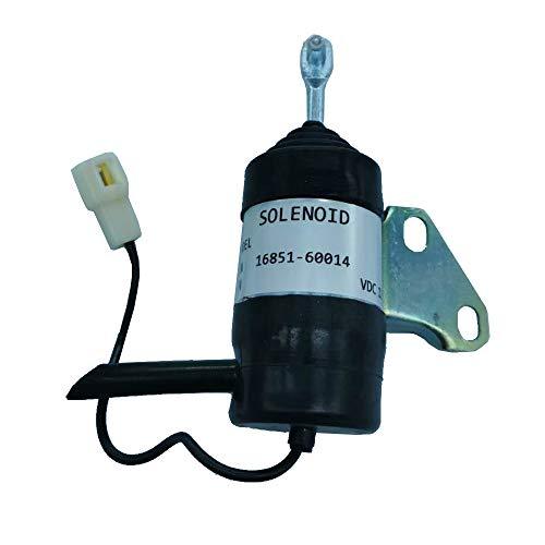 12V 16851-60014 Stop Solenoid for Kubota Tractor BX2350D BX24D BX25 G2160 GR2100 GR2110 RTV900R RTV900T - KUDUPARTS