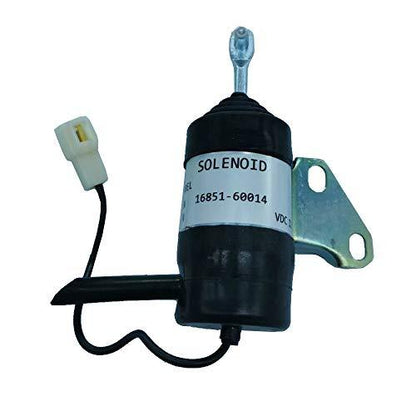 12V 16851-60014 Stop Solenoid for Kubota Tractor BX2350D BX24D BX25 G2160 GR2100 GR2110 RTV900R RTV900T - KUDUPARTS