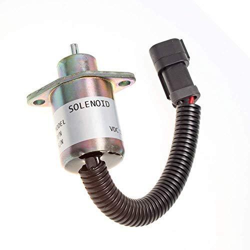 12V Fuel Shutoff Solenoid 173-1338 for Caterpillar CAT 236 246 248 252 262 267 277 287 - KUDUPARTS