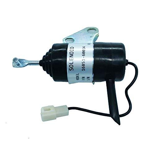 12V 16851-60014 Stop Solenoid for Kubota Tractor BX2350D BX24D BX25 G2160 GR2100 GR2110 RTV900R RTV900T - KUDUPARTS