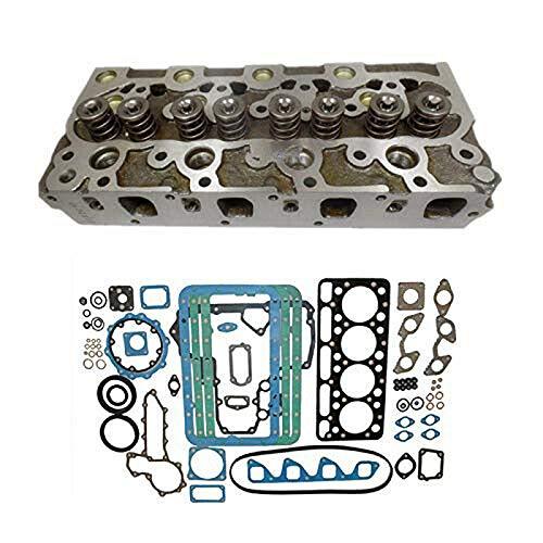 Compatible with Cylinder Head with Valves + Full Gasket Kit for Kubota V1702 Bobcat L355 - KUDUPARTS