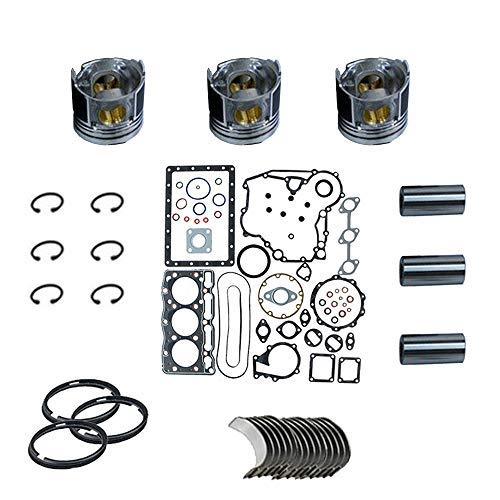 Gasket Set+Piston+Ring+Bearings+Washer for Komatsu 3D84-1 3D84-1FA 3D84-1C - KUDUPARTS