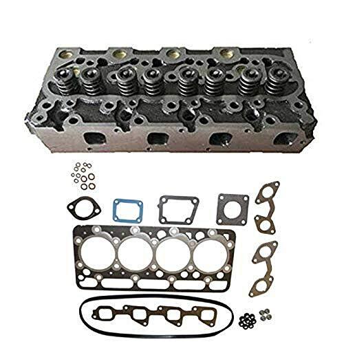 Compatible with Cylinder Head with Valves&Full Gasket Kit for Kubota V1702 Bobcat L355 - KUDUPARTS