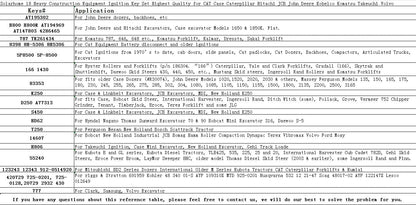 18 Equipment Ignition Key Set for CAT Case Caterpillar Hitachi JCB John Deere Kobelco Komatsu Takeuchi Volvo - KUDUPARTS