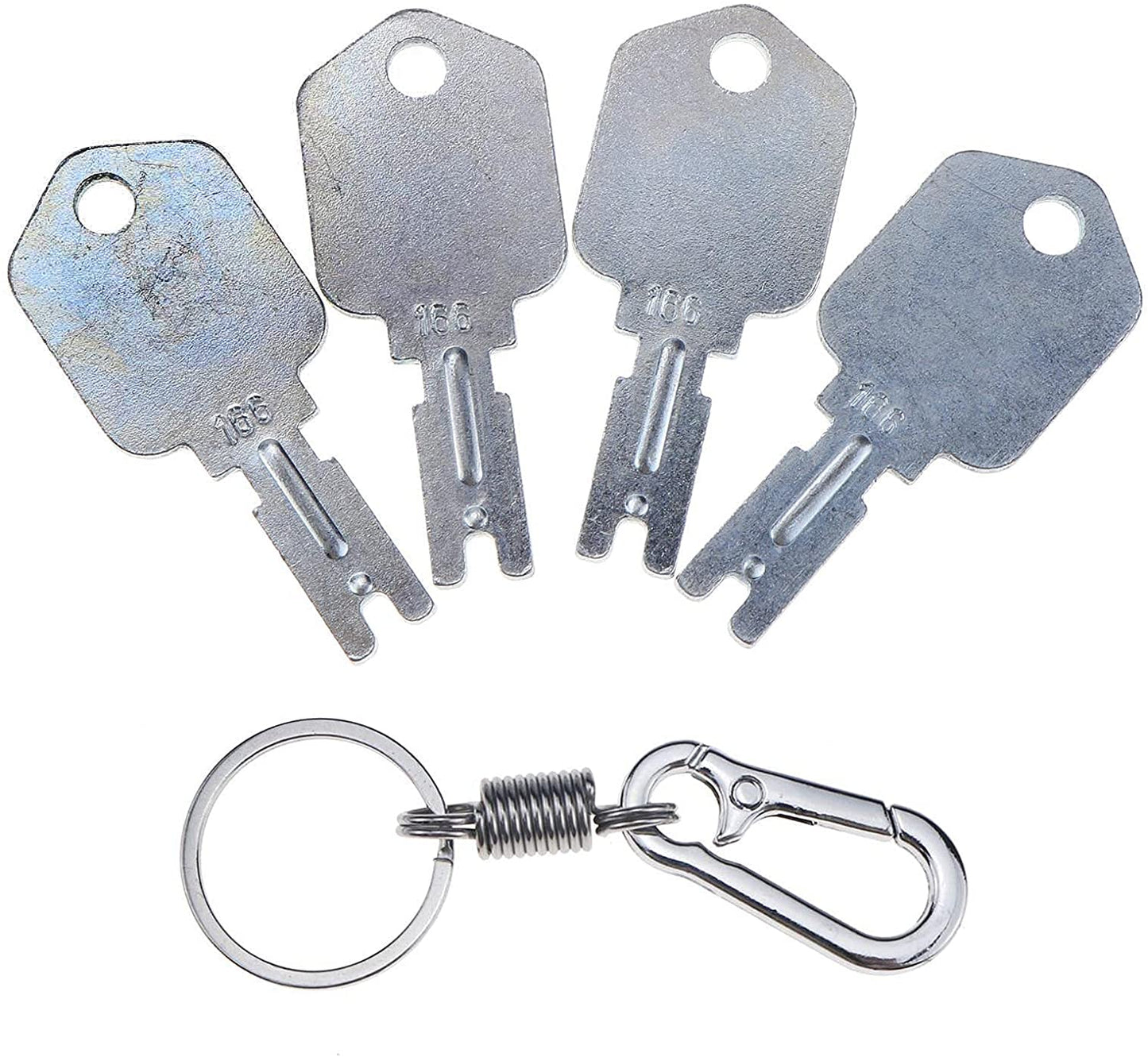 Ignition Keys #166 with Key Chain for Clark Yale Hyster Komatsu Gradall Gehl Crown 186304 51335040 A214062 1430 Hyster Forklift - KUDUPARTS