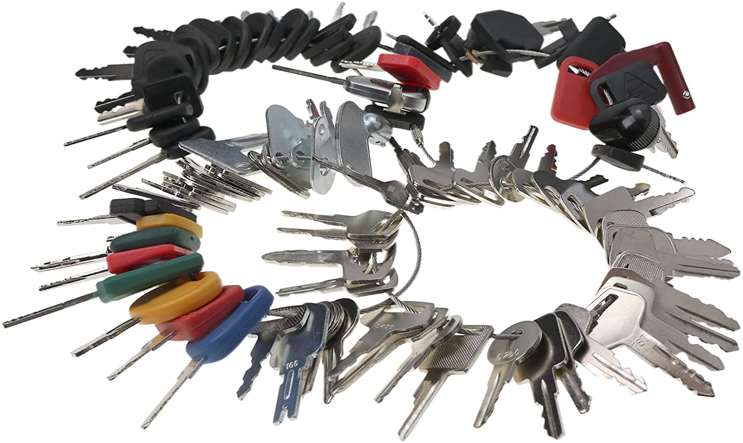 100 Key Set Compatible with Heavy Equipment Volvo John Deere Bobcat New Holland Komatsu and More - KUDUPARTS