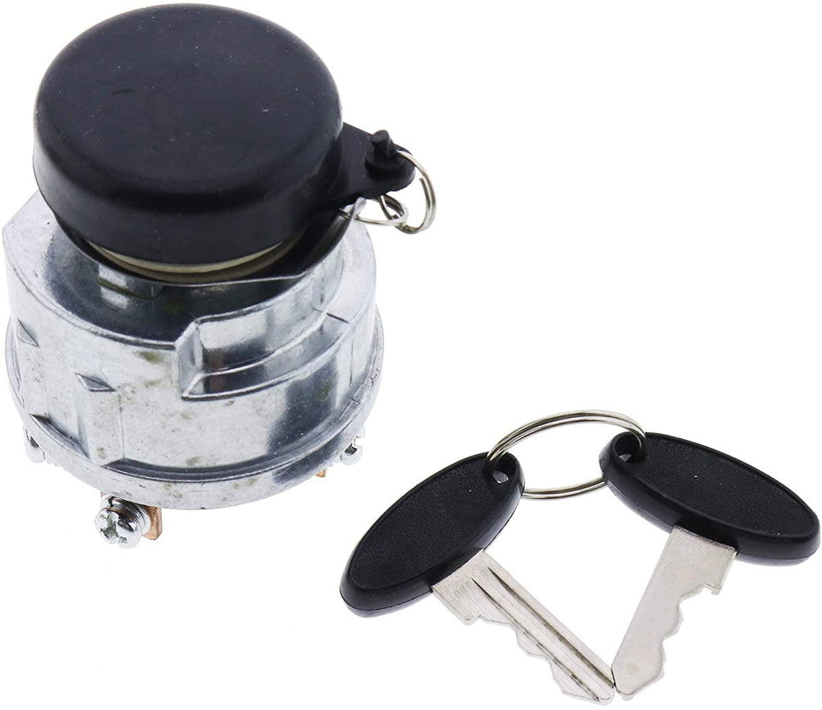 Ignition Switch with Water-Proof Cover and Keys 83940565 SBA385200331 SBA38520030 for Ford New Holland 1510 1600 1700 1710 1900 1910 2110 Tractor CL25 CL35 CL45 CL55 CL65 Skid Steer - KUDUPARTS