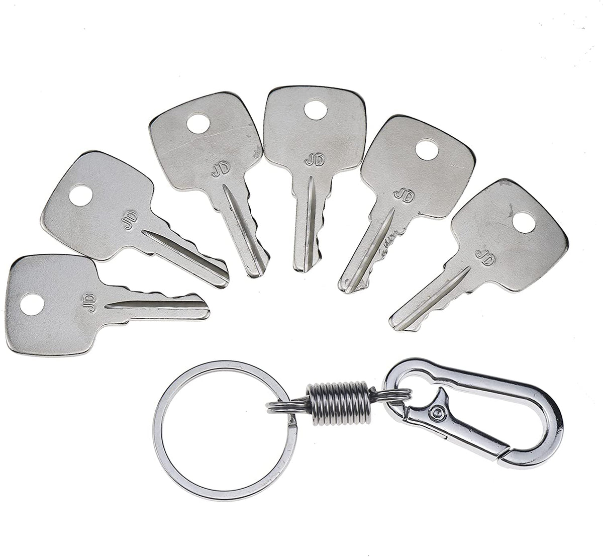 Set of 6 Keys Ignition Keys with Key Chain #AR51481 Fit for John Deere Equipment - KUDUPARTS
