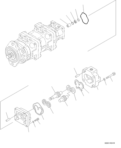 For Komatsu Wheel Loader WA200-5L WA250L-5 WA320-5L Hydraulic Oil Pump 705-41-05690 - KUDUPARTS