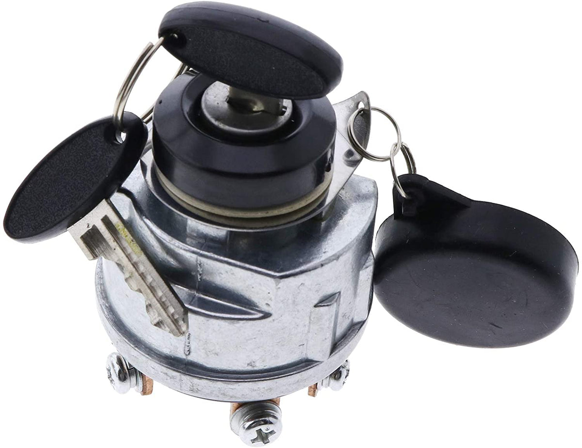 Ignition Switch with Water-Proof Cover and Keys 83940565 SBA385200331 SBA38520030 for Ford New Holland 1510 1600 1700 1710 1900 1910 2110 Tractor CL25 CL35 CL45 CL55 CL65 Skid Steer - KUDUPARTS