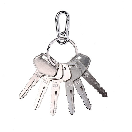 6X Ignition Keys #787 with Key Chain TR261434 Compatible with Komatsu Excavator Dozer Loader Kalmar Dressta Sakai Models 2019 - KUDUPARTS