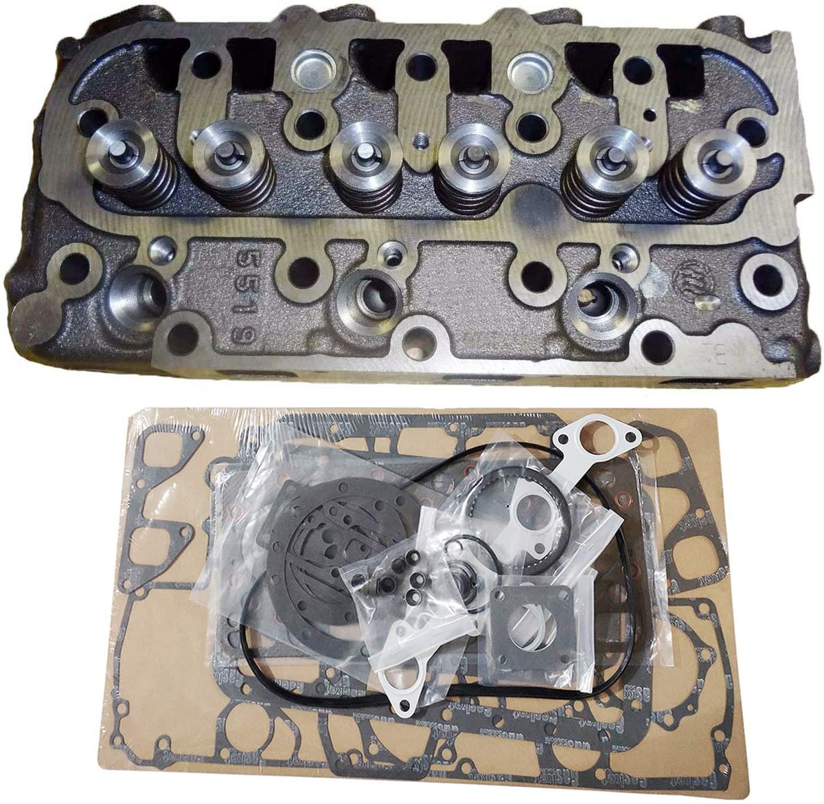 New 1G065-03044 Complete Cylinder Head With Valves + Gasket Kit For Kubota D1105 Engine - KUDUPARTS