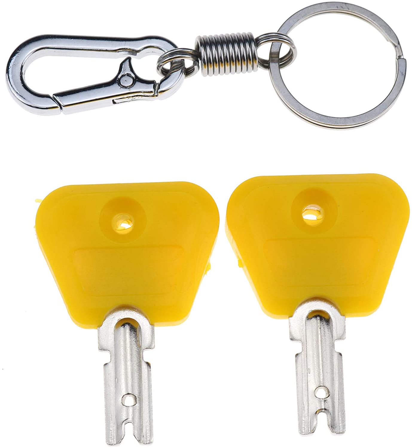 2X Ignition Keys with Key Chain Fit for Yale Clark Hyster Forklift Ignition Switch 2368655 2782017 7004147 - KUDUPARTS