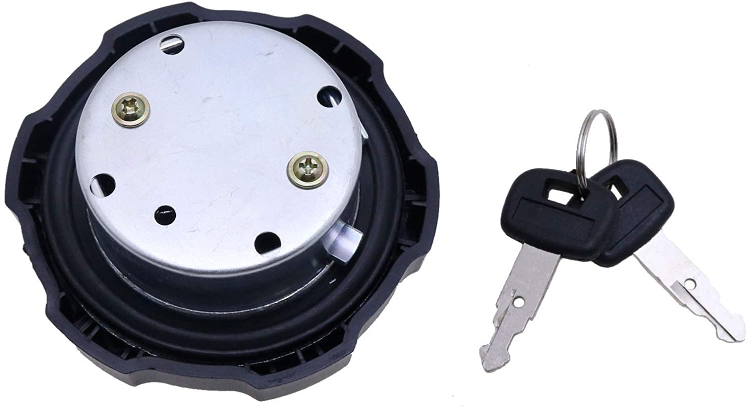 Fuel Cap with 2 Keys 172122-14301 Compatible with Caterpillar Kubota IH Yanmar Mini Excavator Fuel Cap Part No 072991059 KX91-3S RD411-51122 VIO Series - KUDUPARTS