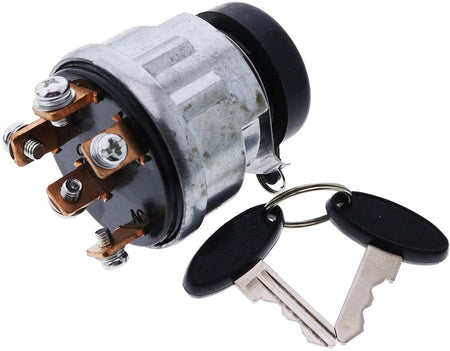 Ignition Switch with Water-Proof Cover and Keys 83940565 SBA385200331 SBA38520030 for Ford New Holland 1510 1600 1700 1710 1900 1910 2110 Tractor CL25 CL35 CL45 CL55 CL65 Skid Steer - KUDUPARTS