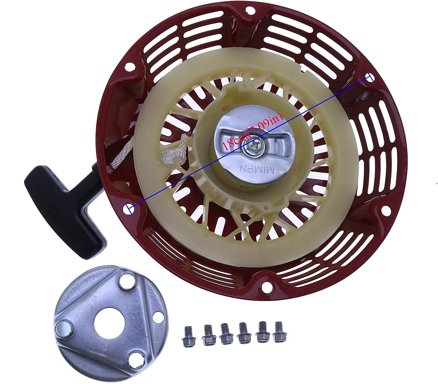 Pull Recoil Starter Assy 284010-ZE2-Q01ZA 28400-ZE2-W01ZB 28400-ZE2-Q01ZN compatible with Honda GX240 GX270 8HP 9HP Engine Generator Oregon 31-049 Rotary 26-10469 Stens 150-711 - KUDUPARTS