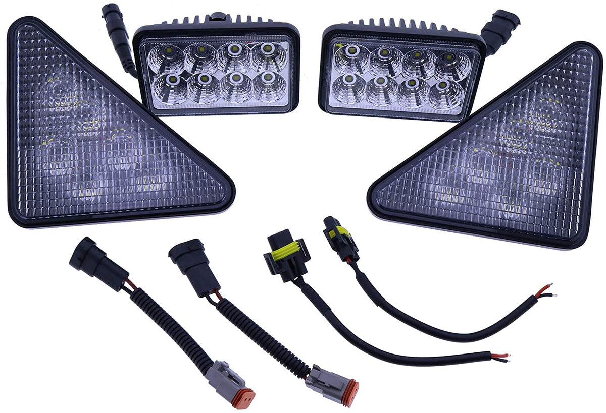 Complete LED Light Kit Compatible with Bobcat Skid Steer 751 753 763 773 863 864 873 883 963 A220 A300 S130 S150 S160 S175 S185 S205 S220 S250 S300 S330 T140 T180 T190 T200 T250 T300 T320 - KUDUPARTS