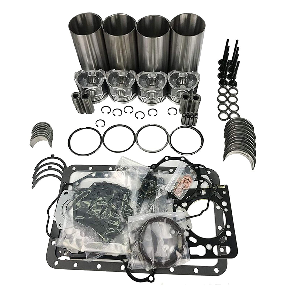 V1702 V1702B Overhaul Rebuild Kit For Kubota Piston Liner Gasket Bobcat 743 733 - KUDUPARTS